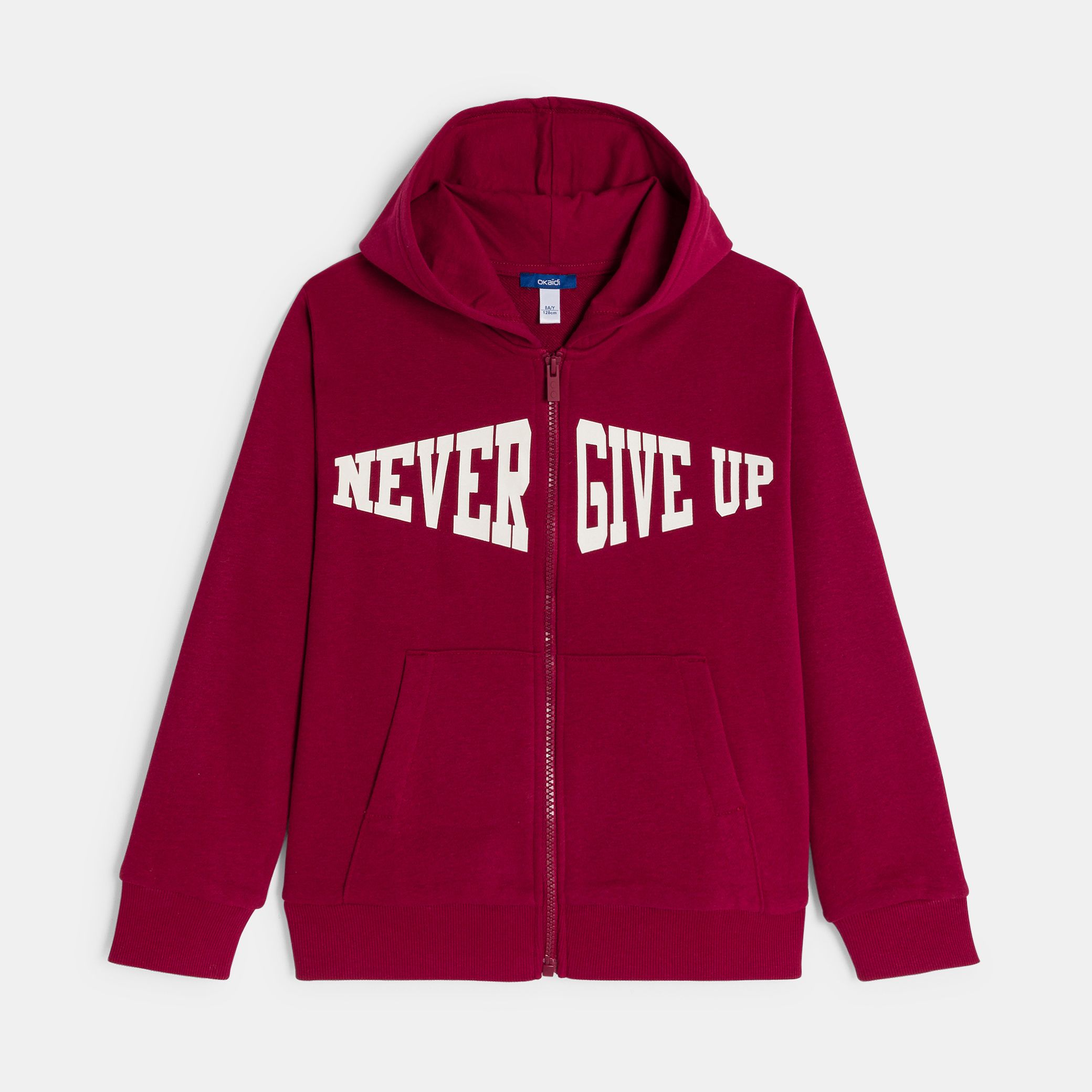 Áo hoodie đỏ in slogan
